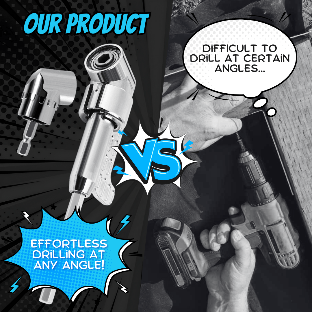 FlexiDrive - 105° Curved Drill Adapter – Reach Tight Corners Easily