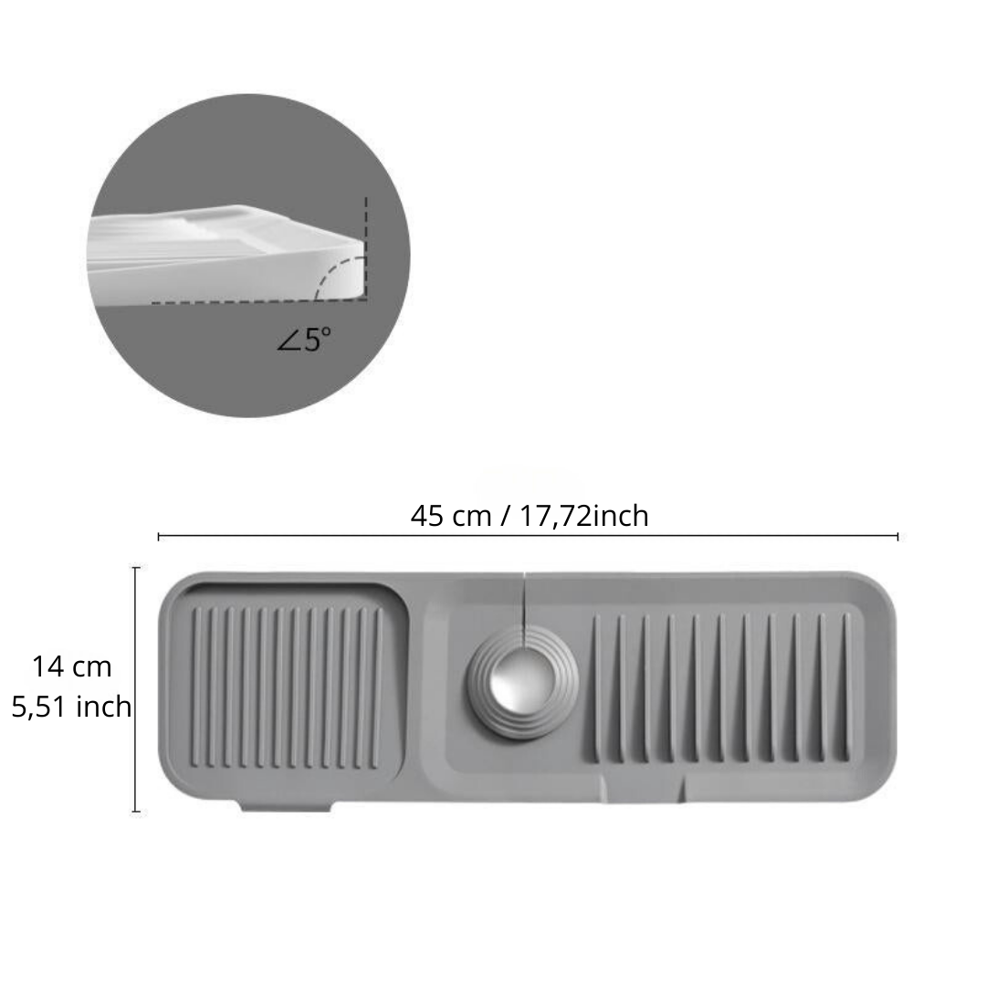 HydroGuardX — Sink Organizer Mat with Drain Tray for Kitchen & Bathroom Use