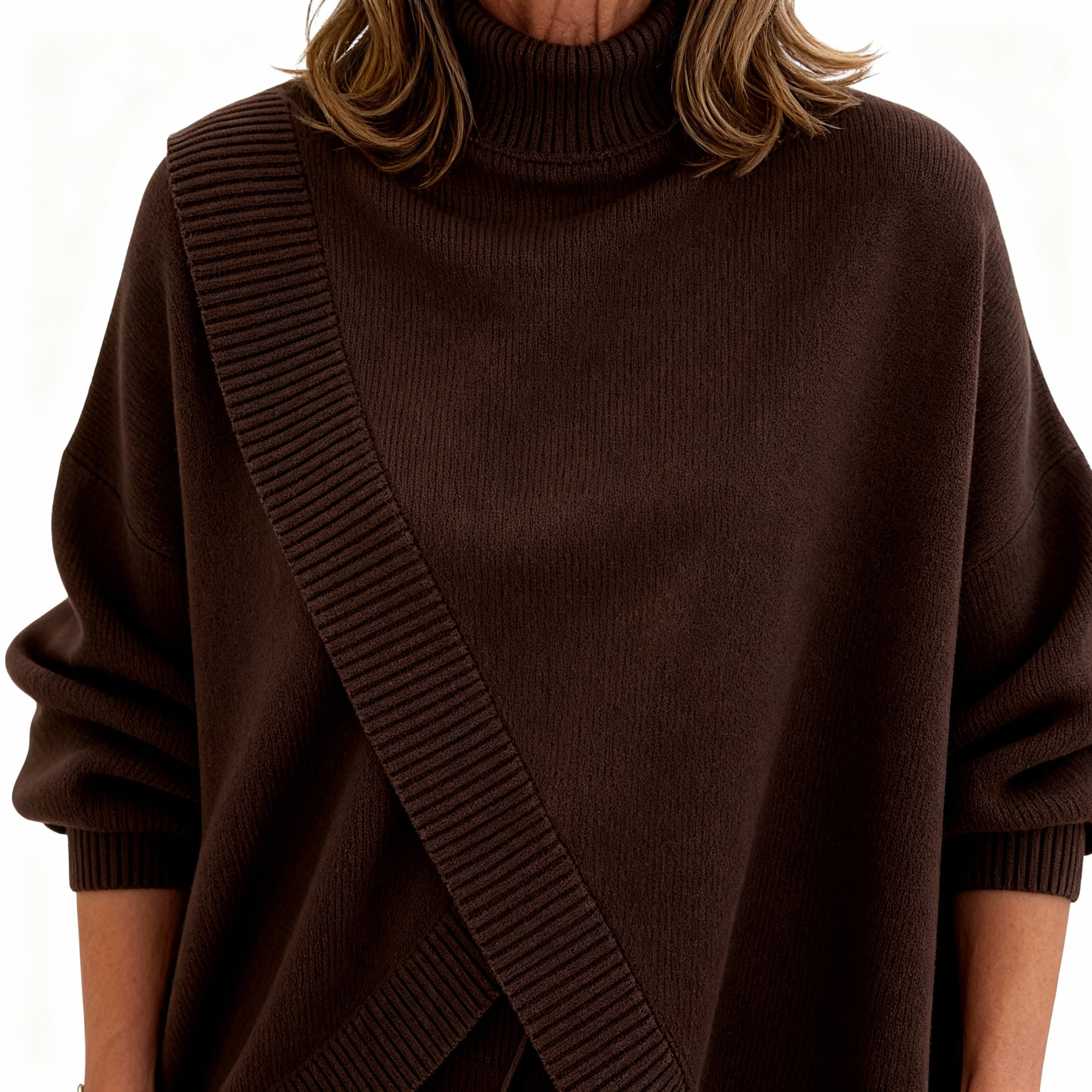 Bő fazonú pulóver és laza nadrág otthoni szett