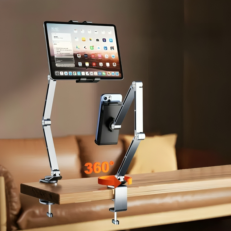 EliteStand - Adjustable Aluminum Tablet & Phone Desk Mount Stand