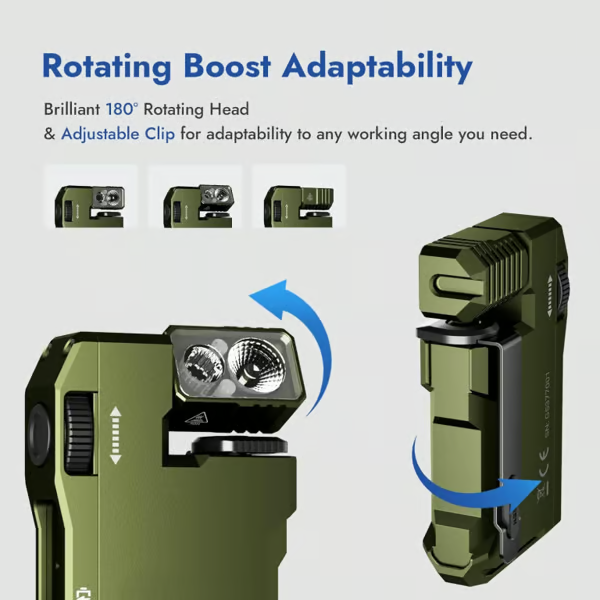 WUBENG5 MicroBeam zseblámpa – 400 lumen, USB‑C-n keresztül újratölthető