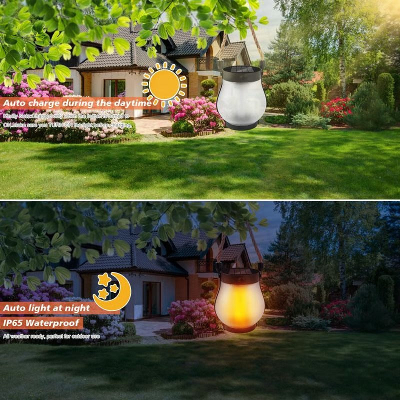 LumaFlare Pro - Solar Flame Effect Lantern for Outdoor Spaces