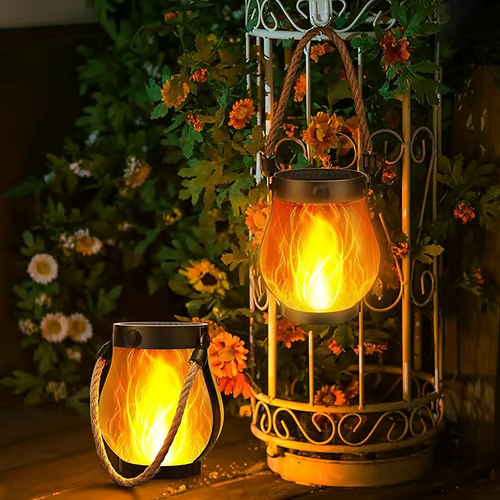 LumaFlare Pro - Solar Flame Effect Lantern for Outdoor Spaces