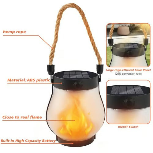 LumaFlare Pro - Solar Flame Effect Lantern for Outdoor Spaces