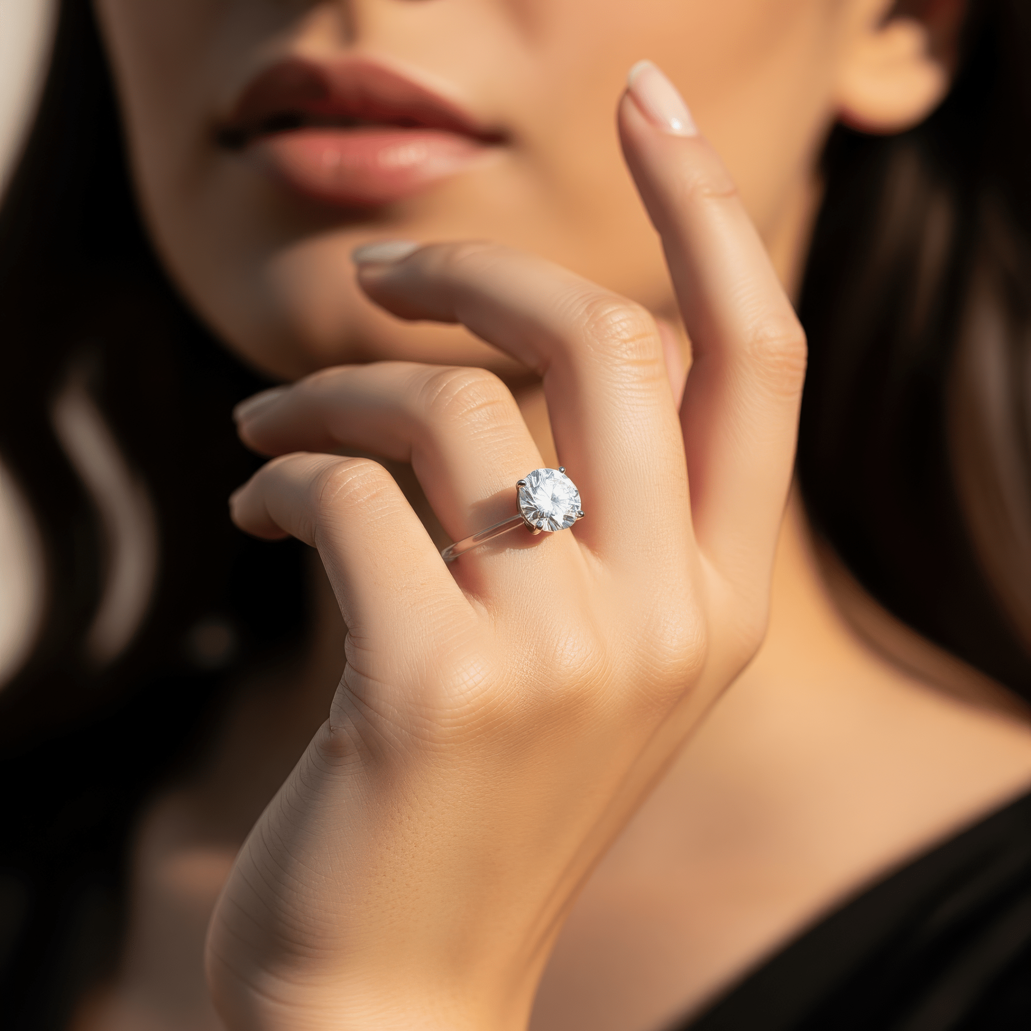 Minimalistický prsteň s „plávajúcim“ vzhľadom a čírym osadením