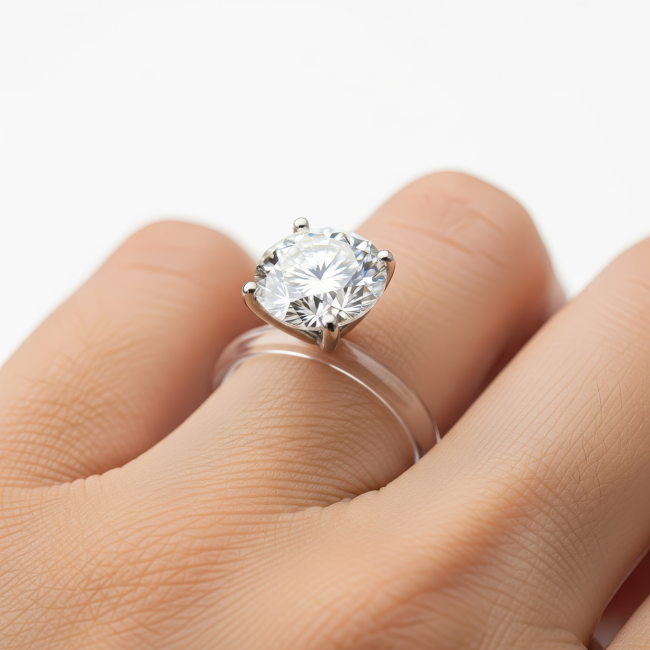 Minimal Floating-Style Ring with Clear Setting