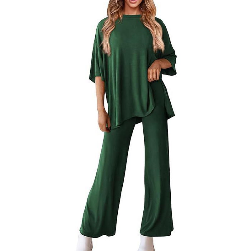 Metro Lounge Set – Relaxed Top & Wide-Leg Pants