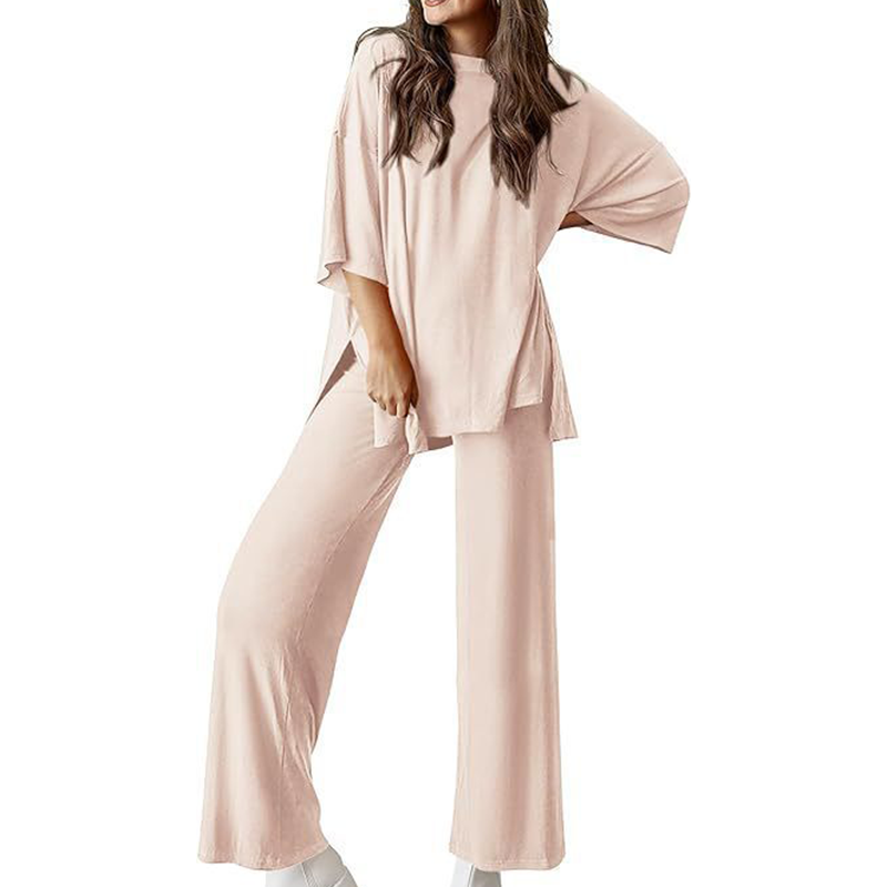 Metro Lounge Set – Relaxed Top & Wide-Leg Pants