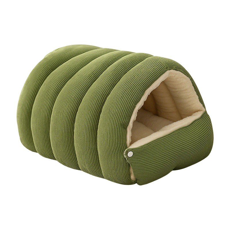 Plush Pet Cave Bed with Adjustable Enclosure for Cats & Small Dogs