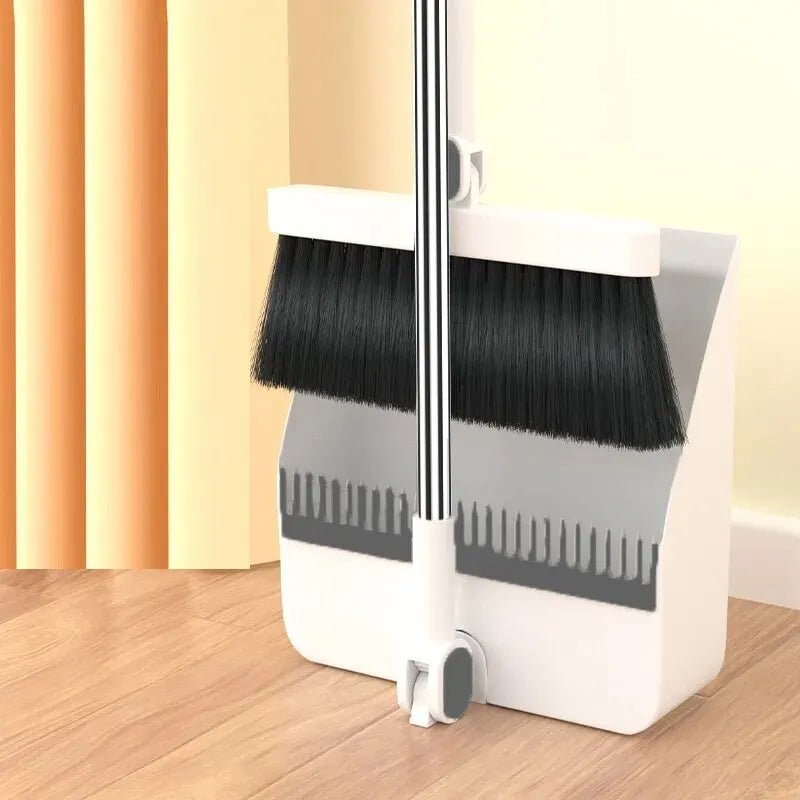 SwiftSweep Pro — Long Handle Broom and Dustpan Set with Upright Storage