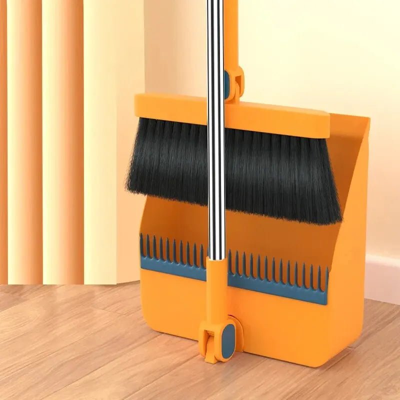 SwiftSweep Pro — Long Handle Broom and Dustpan Set with Upright Storage